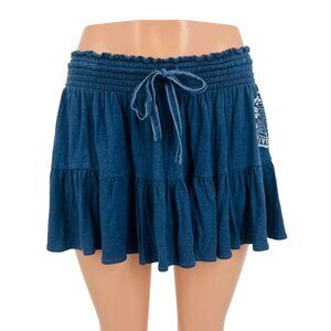 Vintage Y2K Victoria’s Secret PINK University Blue Ruffled Hem Twirl Mini Skirt